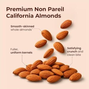 Almonds are nutritious, oval-shaped edible seeds rich in protein, fiber, and vitamin E, commonly used raw, roasted, or as milk, flour, and butter in healthy diets and cooking.
